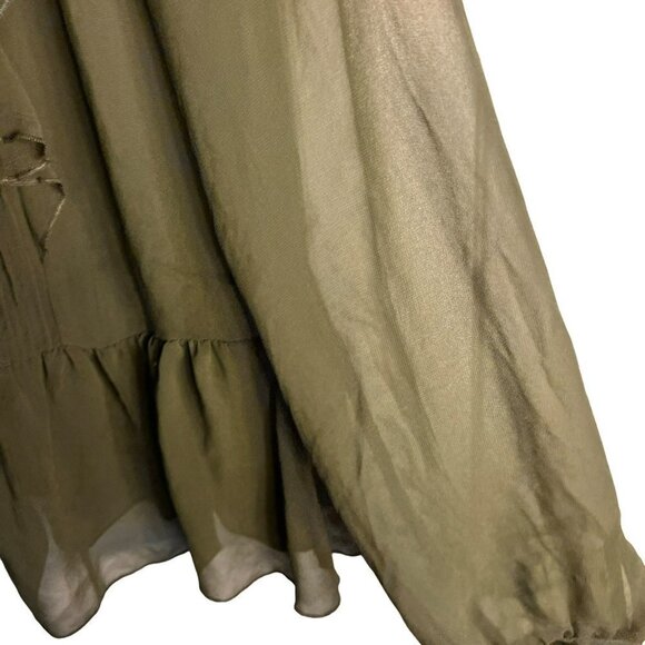 COPY - Who What Wear Olive Green Sheer Fabric Girls Top Sku 1055 Size XS - Picture 10 of 12